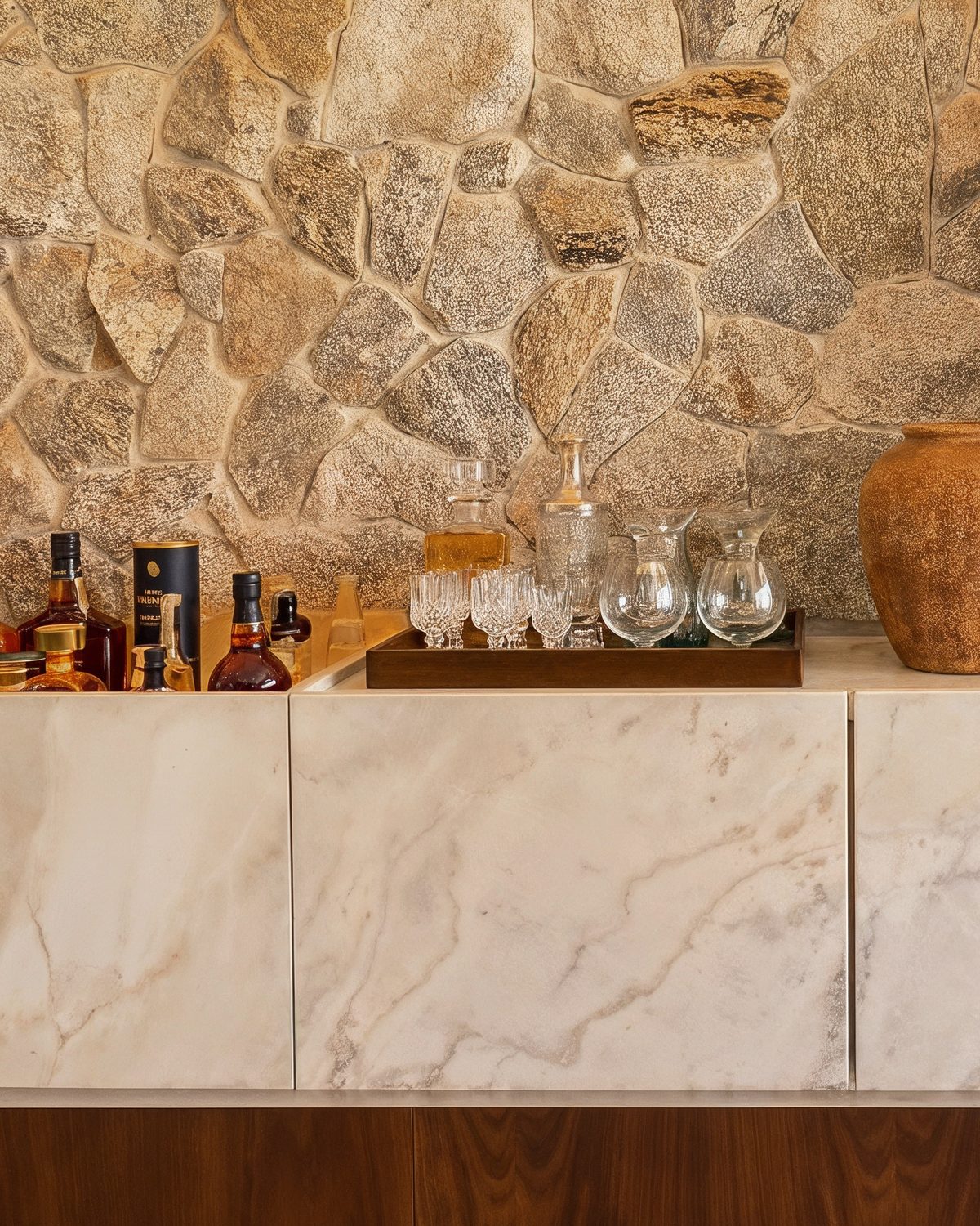 bar em pedra e mármore, casa VL.